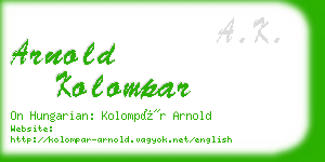 arnold kolompar business card